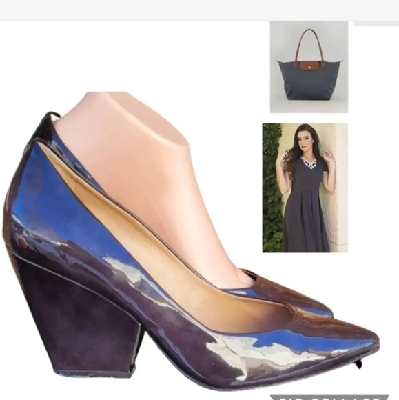 Pour la Victoire charcoal angled heel pumps 8.5 - Picture 1 of 12